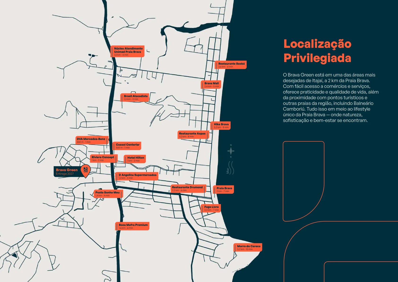 Mapa da localização do BRAVA GREEN HOME CLUB e serviços no entorno