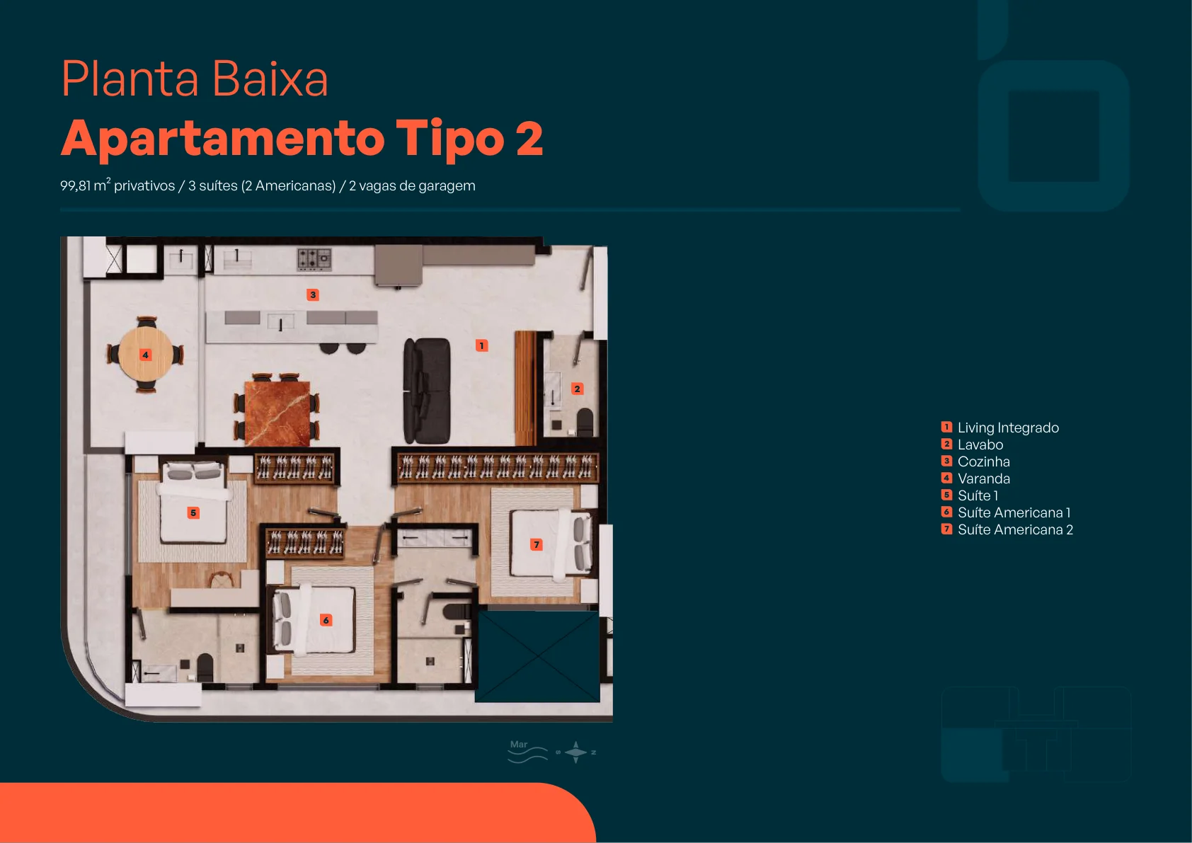 Planta do apartamento Tipo 2