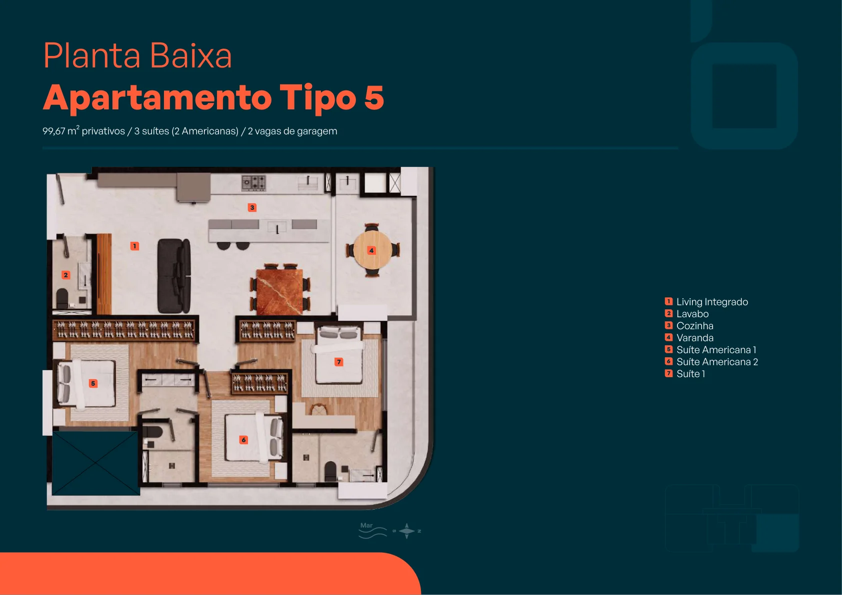 Planta do apartamento Tipo 5