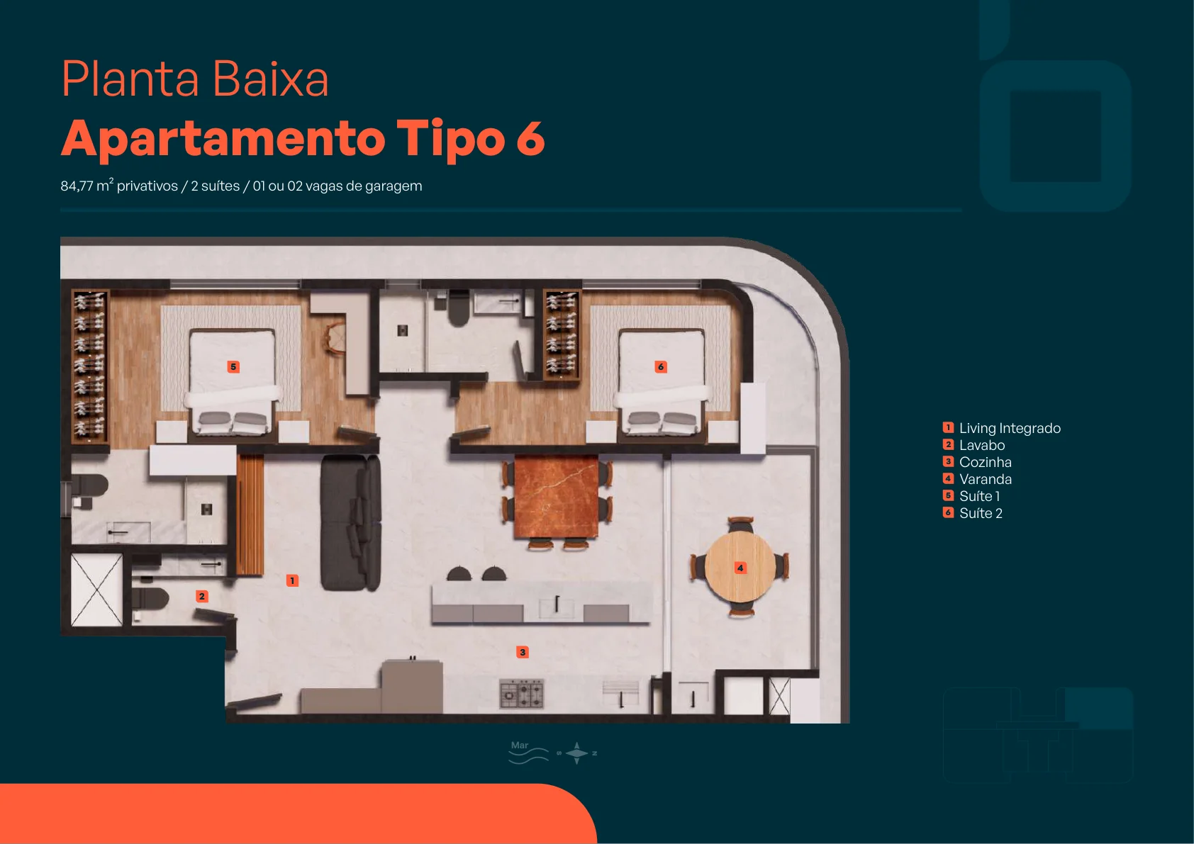 Planta do apartamento Tipo 6