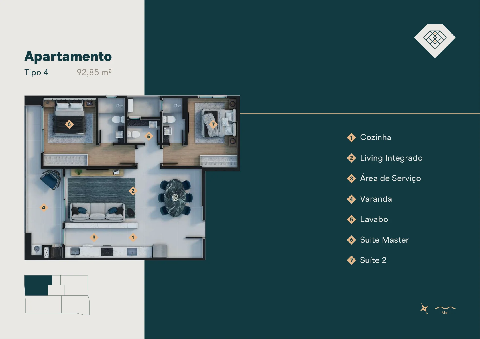 Planta do apartamento Tipo 4